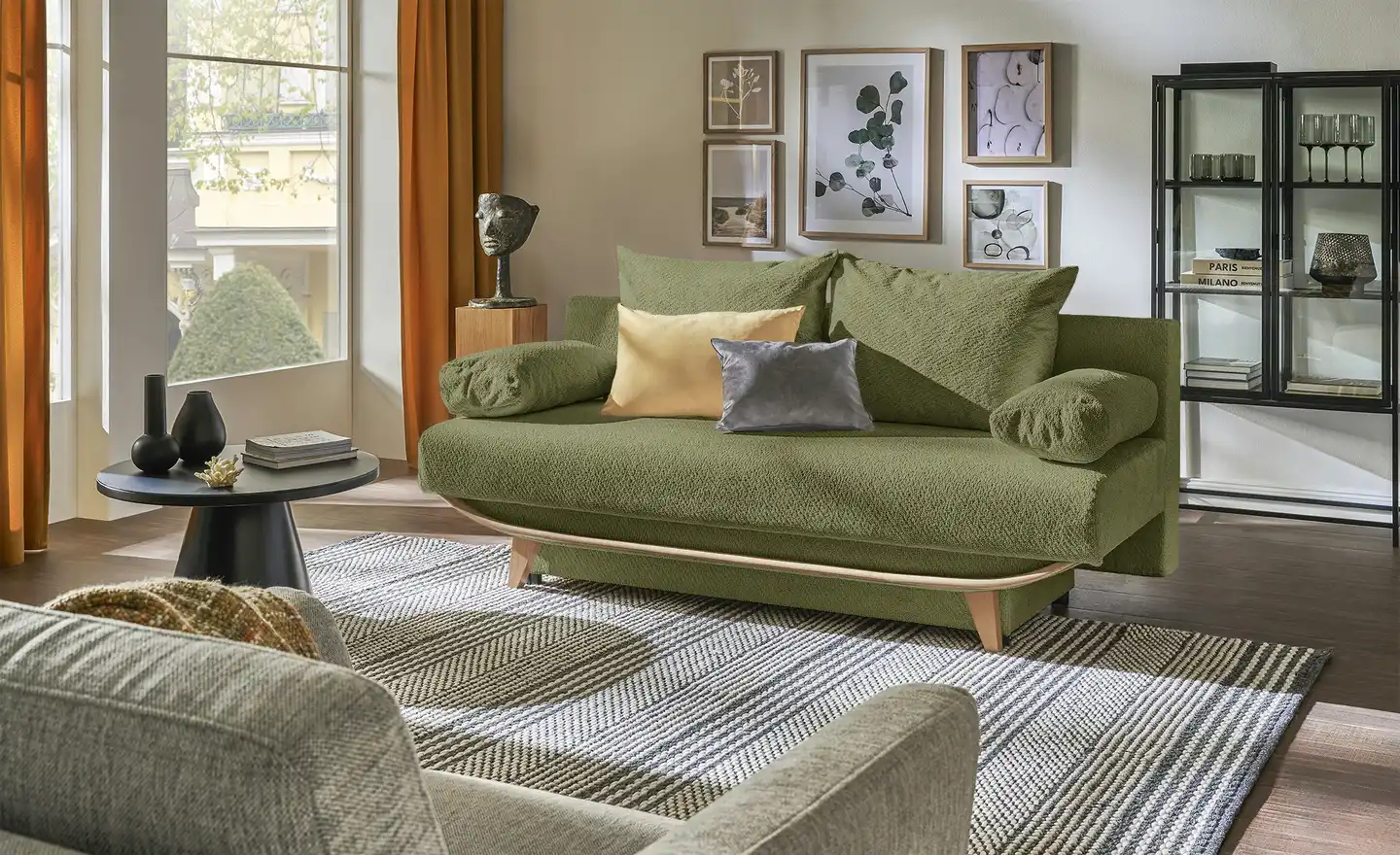 SMART Schlafsofa ODESSA Chenille Grün - Smart SMART Schlafsofa ODESSA - Einrichtungsbeispiel