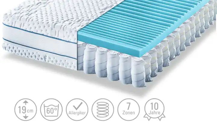 Möve Tonnentaschenfederkern-Matratze Möve Aqua Med T | 90 cm, 200 cm