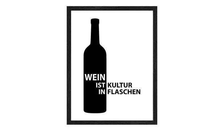 Gerahmtes Bild SlimScandic Wein Slogan Möbel Höffner