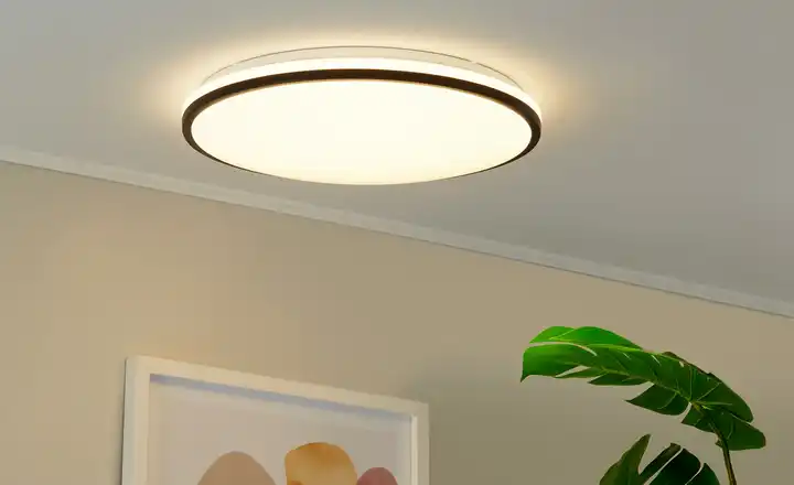 LED-Deckenleuchte, weiß mit schwarzem Ring `groß`