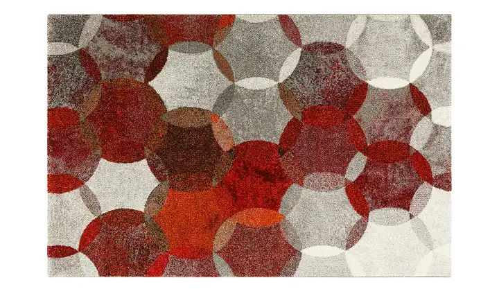 Esprit Kurzflorteppich Modernina | 80x150 cm, Rot / Grau / Beige