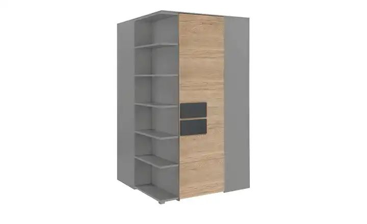 Eck-Kleiderschrank Holly | Mittelgrau / Hickory ...