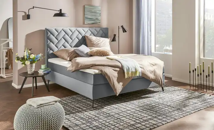 Boxspringbett Weave in Grau