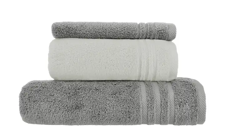 Handtuch-Set Anthrazit-Hellgrau, 3-teilig Soft Cotton