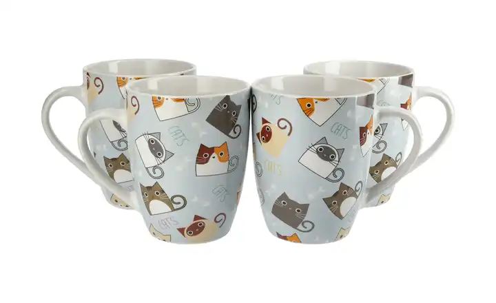 Kaffeebecher Katzen, 4er-Set