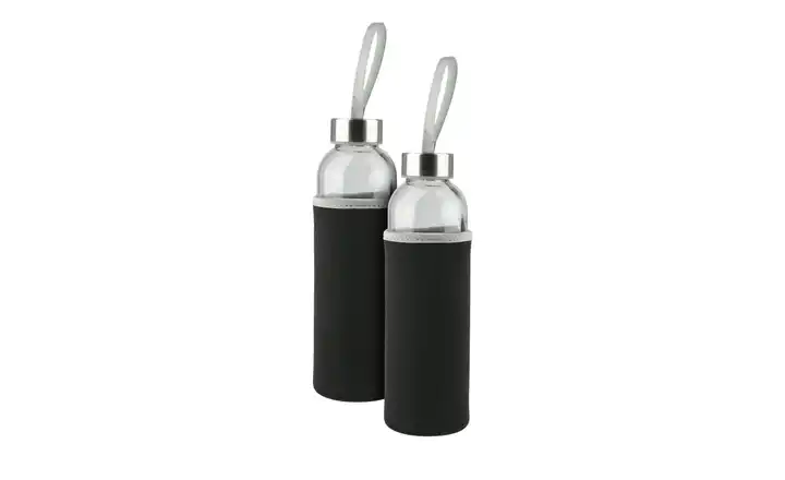 Glastrinkflasche, 2er-Set Sleeve