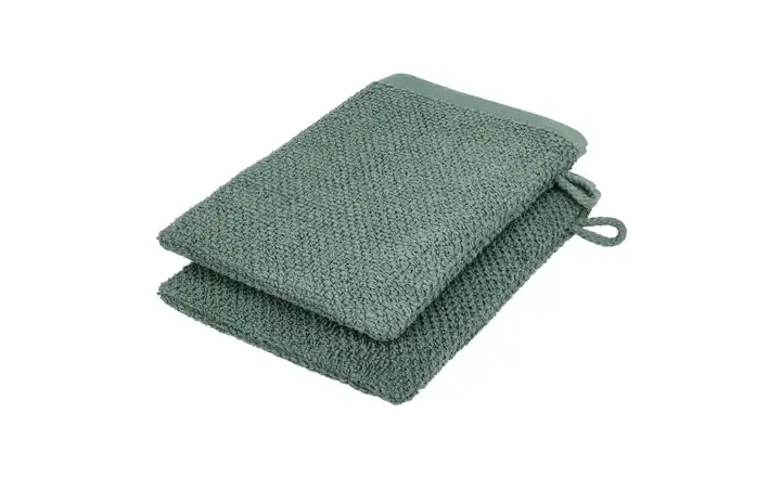 Waschhandschuh (16 x 21cm), 2er-Set Grün (Smaragd) 4077