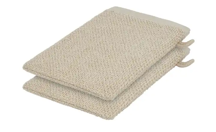 Waschhandschuh (16 x 21cm), 2er-Set Creme 4077