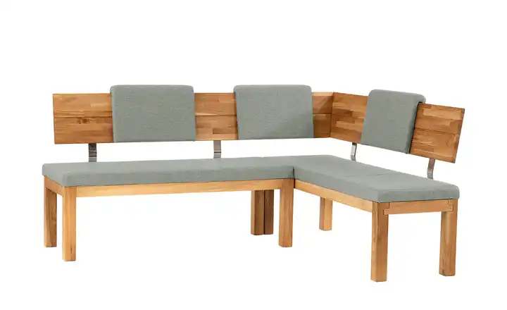 Woodford Eckbank massiv Melia Hellgrau, Eiche, geölt