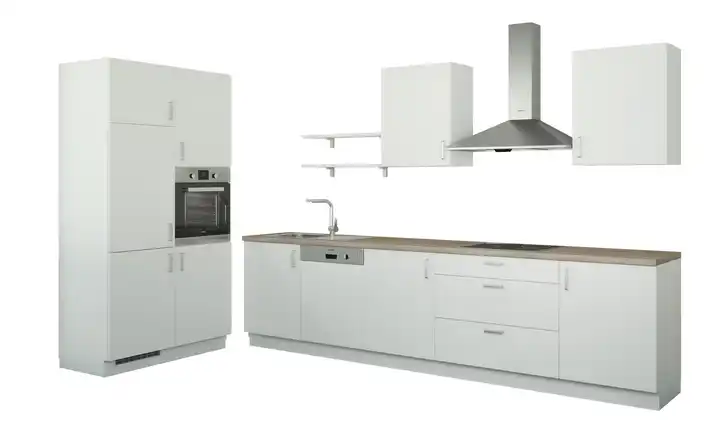 Küchenzeile ohne Elektrogeräte Usedom Weiß, Ausführung links