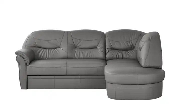 uno Ecksofa grau - Leder Victoria | Grau, rechts