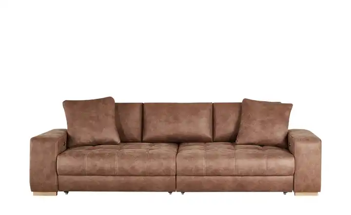 bobbBig Sofa cognac - Microfaser Caro