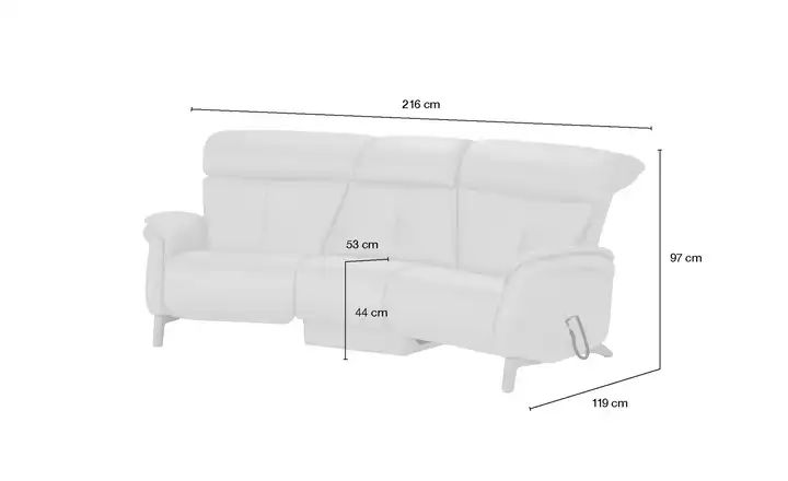 himolla Einzelsofa Leder 4708 Rot, Erweiterte Funktion