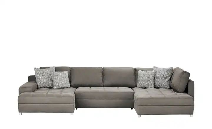 bobb Wohnlandschaft Arissa Mikrofaser, Rock (Grau)