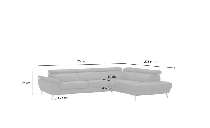 uno Ecksofa Leder Dallas Türkis, rechts Höffner