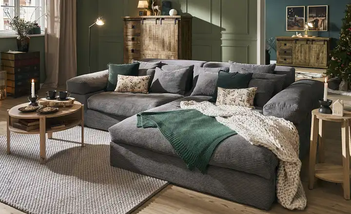 smartEcksofa in trendigem Cordstoff Lianea