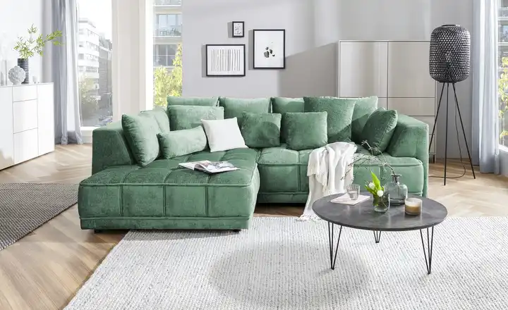 switchEcksofa aus Samt Tiga