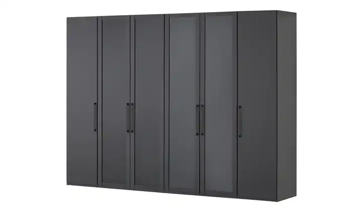 Drehtürenschrank 300 cm mit Glastüren Uma