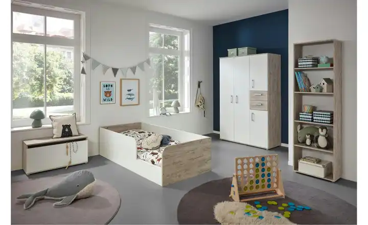 Kinderzimmer 4er-Set Bennet in Eiche/Weiß