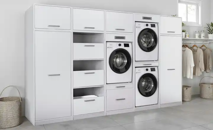 Mehrzweckschranksystem mit Waschmaschine und Trockner