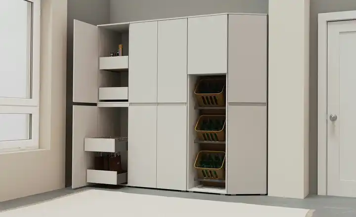 Putzschrank BEN in Weiß – griffloses Design
