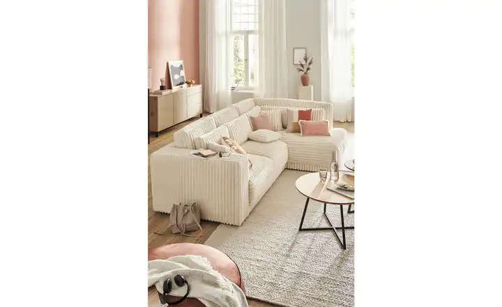 switchEcksofa in modernem Breitcord Torrino