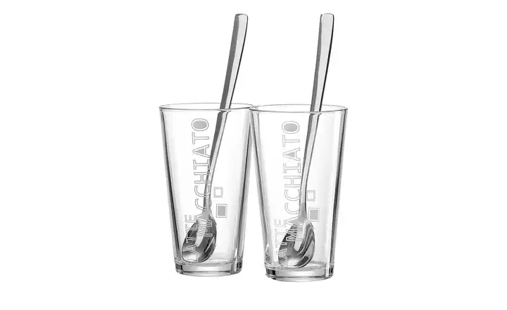 Juego De 4 Vasos Para Latte Macchiato - 350 Ml, Con 2 Pajitas De Cristal, Aptos Para Lavavajillas