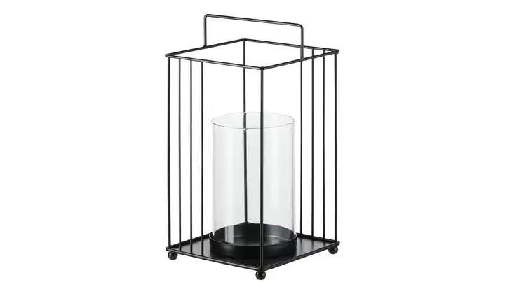 Elegantes Windlicht Metall Schwarz Mit Glaseinsatz Fotos
