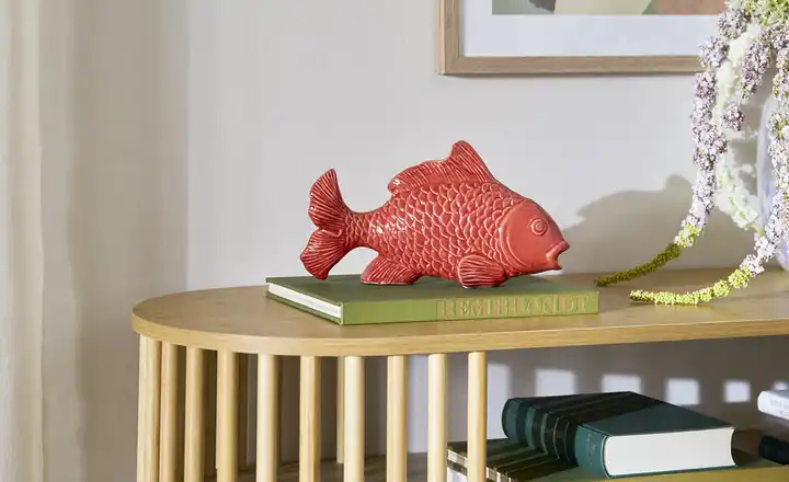 Deko Fisch in Rot | Porzellan