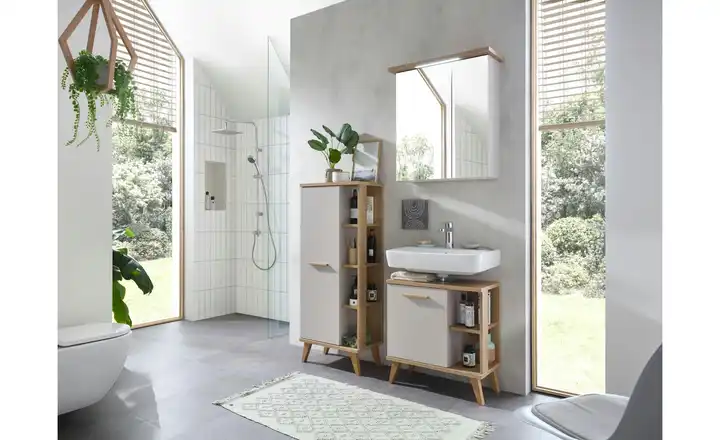 Dammsee Badmöbel-Set in Beige & Eiche