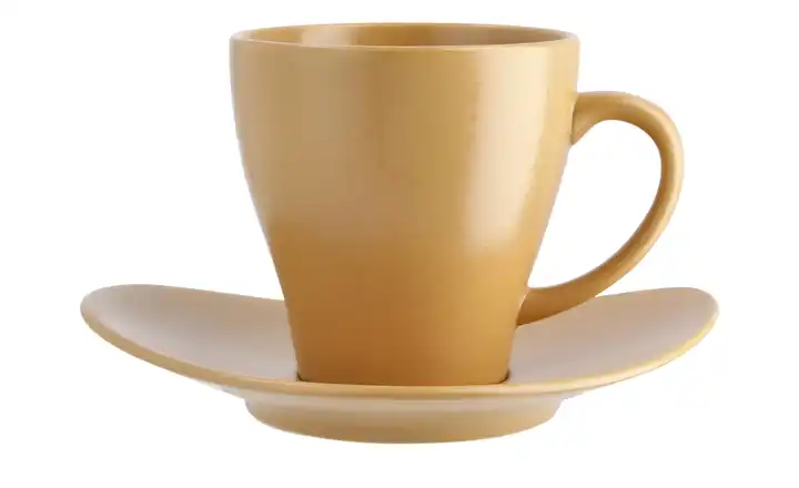 Tasse mit Unterteller Cuba Ocra