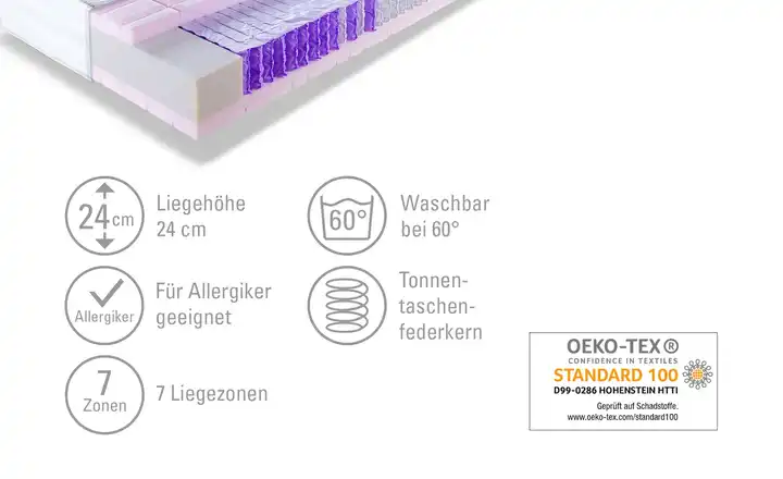 Taschenfederkern-Matratze HighLine TFK 25