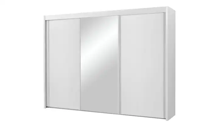 Schwebetürenschrank mit Spiegel Regent 300 cm Weiß mit Spiegel