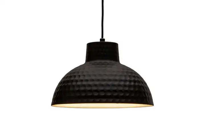 Pendelleuchte, 1-flammig, schwarz/ Metall