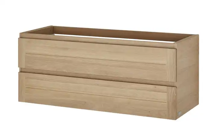 Wohnwert Waschtischunterschrank Capri Eiche, Weiß 1 Siphon-Ausschnitt