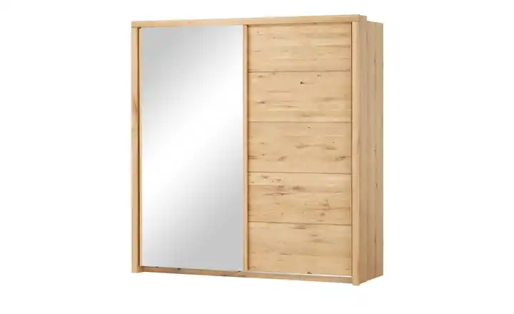 smart Schwebetürenschrank, 2-türig mit Spiegeltür Oslo Wildeiche, Wildeiche (Nachbildung)