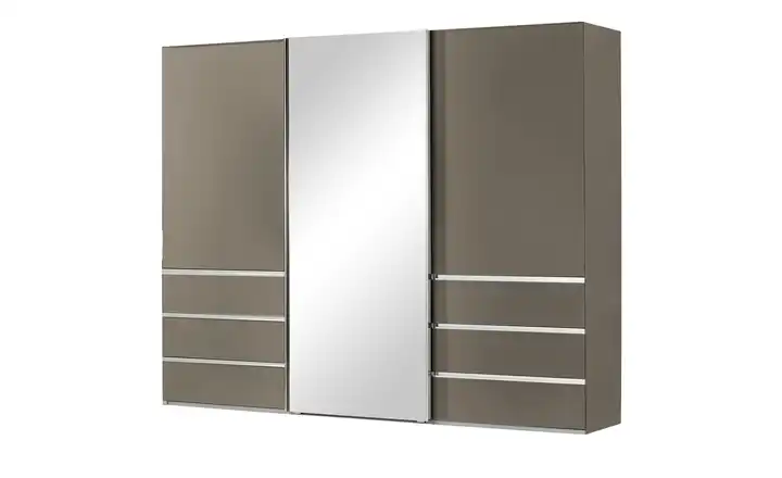 Schwebetürenschrank, 3-türig Mitta Braun ohne Passepartoutrahmen 300 cm 217 cm