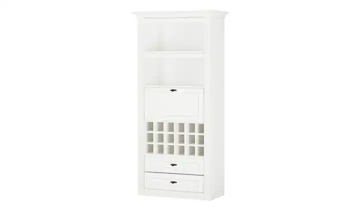 maison bleue Barschrank  mit Weinregal Petit Chalet Wei�ß, antik