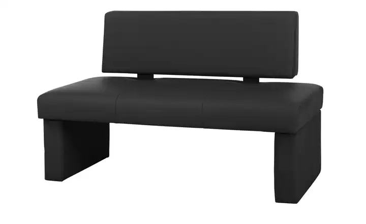 Woodford Kunstleder-Bank Seta Schwarz 150 cm mit Rücken