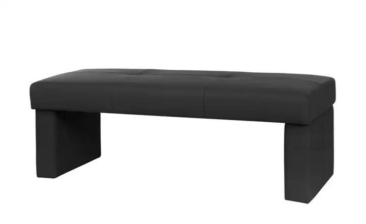 Woodford Kunstleder-Bank Seta Schwarz 150 cm ohne Rücken