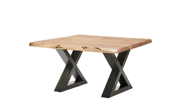 Woodford Couchtisch Alabria LBH 75 x 75 x 45 cm Kufen (X-förmig) Platte: Natur Grau, antik