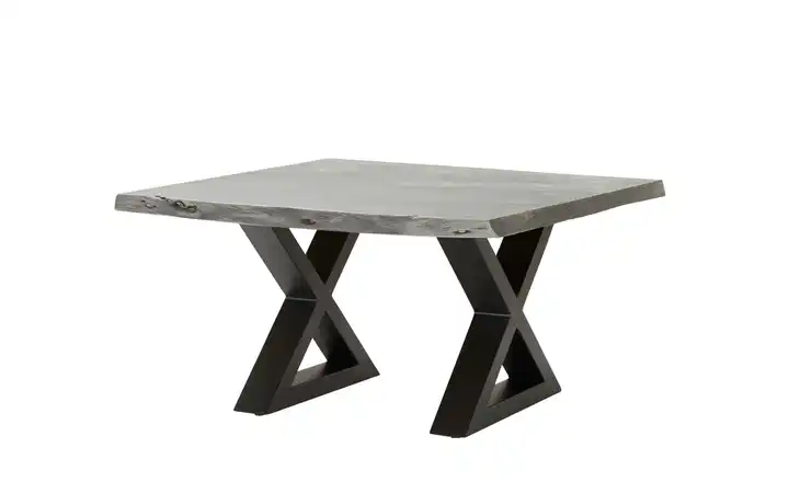 Woodford Couchtisch Alabria LBH 75 x 75 x 45 cm Kufen (X-förmig) Platte: Grau Anthrazit, lackiert