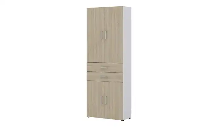 Aktenschrank home.office 4 Türen, 2 Schubkästen Eiche Sonoma (Nachbildung), Weiß