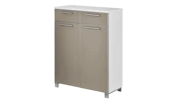 Schuhschrank Duna Einlegeböden Taupe, Weiß