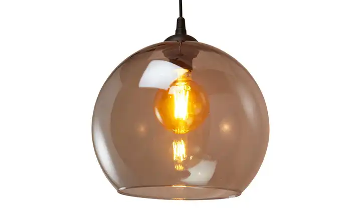 Pendelleuchte, 1-flammig, Glas graphitfarben