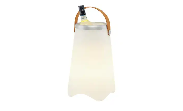 Trio Akku-LED-Tischleuchte weiß, Flaschenhalter Sektkühler beleuchtet
