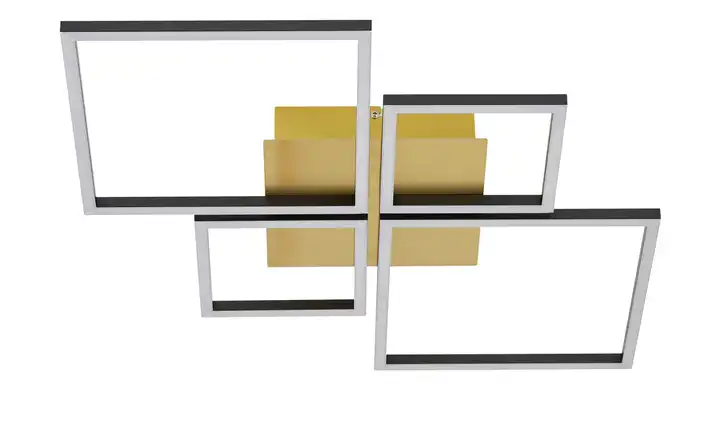KHG LED-Deckenleuchte, 4-flammig, schwarz/goldfarben 