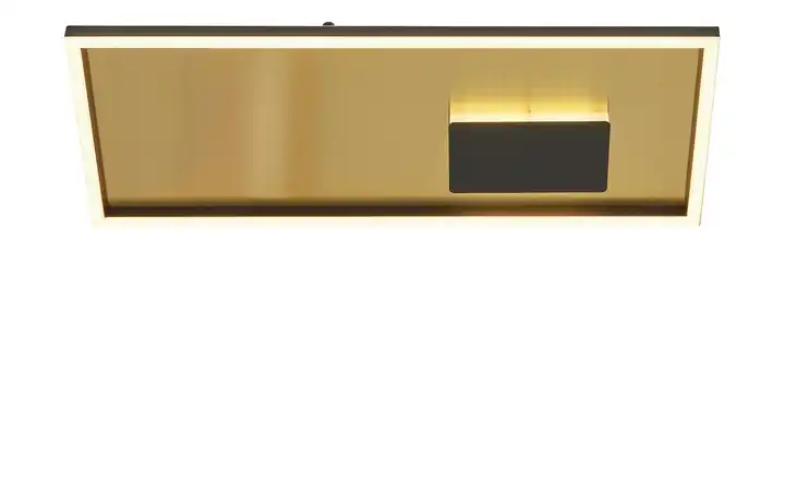 HOME STORY LED-Deckenleuchte, schwarz/goldfarben rechteckig 