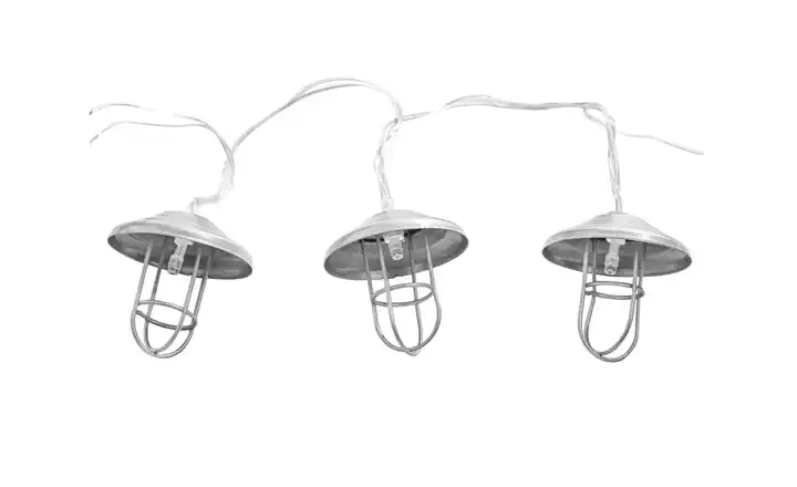 Solar-Lichterkette silberfarben, 10 flammig