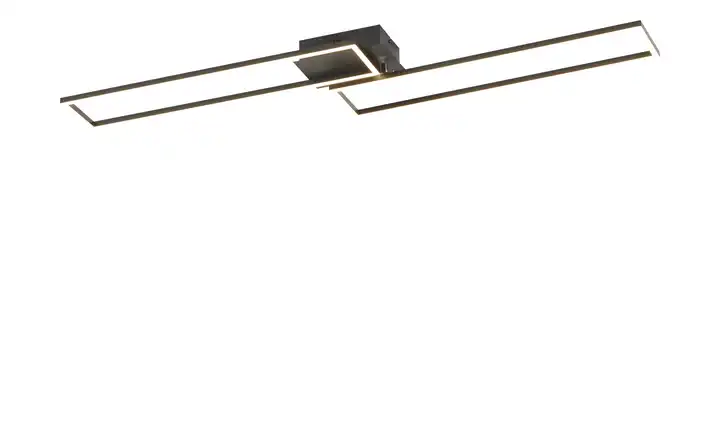 KHG LED-Deckenleuchte, 2-flammig schwarz mit Fernbedienung 